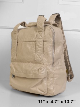 SOLID FAUX LEATHER BACKPACK