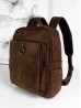 Faux Leather Laptop Backpack W/ Multiple Compartments