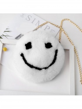Smiley Face Plush Purse w/ Gold Chain Smiley Face Plush Purse w/ Gold Chain