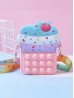 Kids POP-IT Ice Cream Silicon  Crossbody Purse w/Zipper Closure