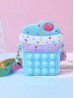 Kids POP-IT Ice Cream Silicon  Crossbody Purse w/Zipper Closure