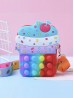 Kids POP-IT Ice Cream Silicon  Crossbody Purse w/Zipper Closure