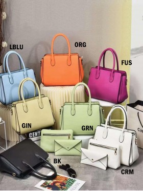 3 in One Ladies PU handbag Satchel W/ Cosmetic Bag and Wallet 