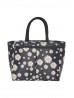 Daisy Print Insulated Lunch Bag with Zip Closure and Outside Pockets