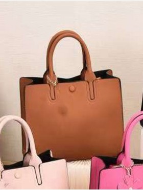 Faux Leather Satchel Bag 