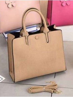 Faux Leather Satchel Bag 