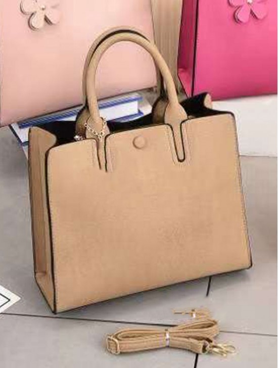 Faux Leather Satchel Bag 
