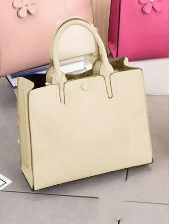 Faux Leather Satchel Bag 