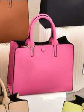 Faux Leather Satchel Bag 