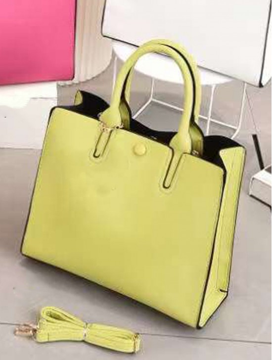 Faux Leather Satchel Bag 