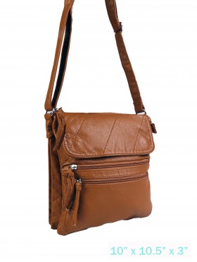 Solid Faux Leather Satchel