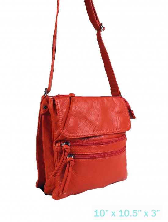 Solid Faux Leather Satchel