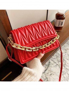 Premium Faux Leather Fashion Crossbody W/ Chain