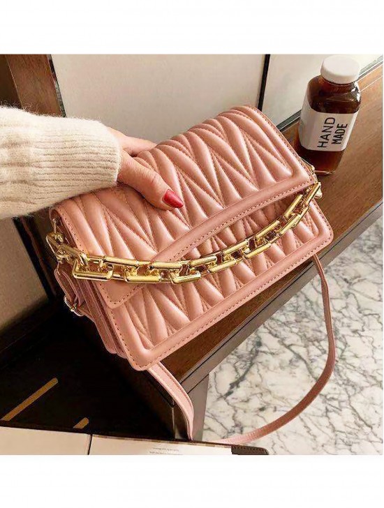 Premium Faux Leather Fashion Crossbody W/ Chain