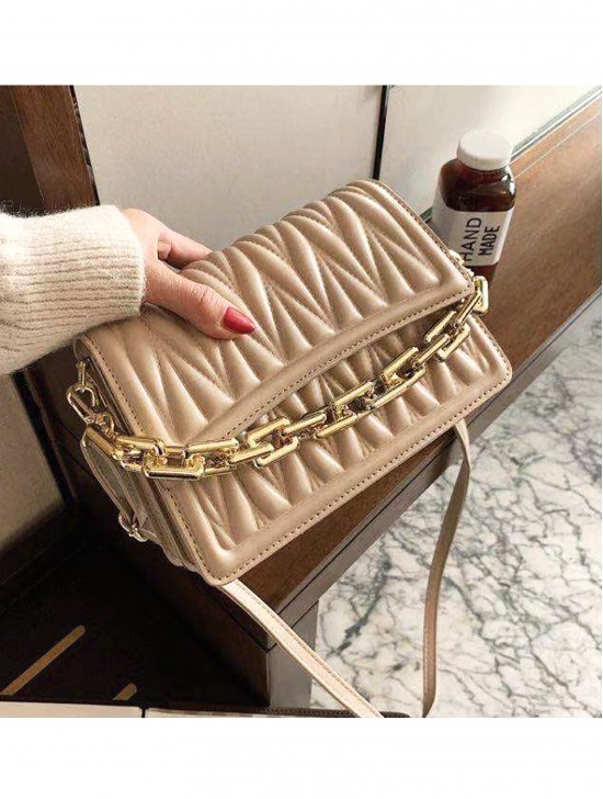 Premium Faux Leather Fashion Crossbody W/ Chain