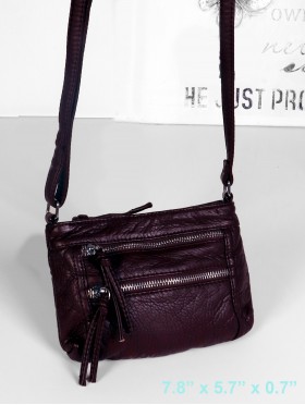 Solid Faux Leather Front Pocket Satchel