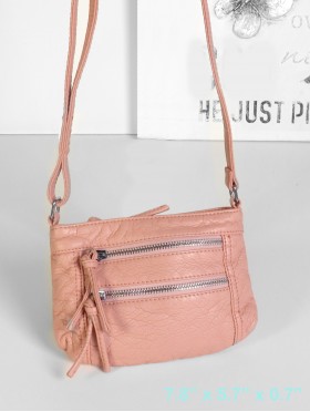 Solid Faux Leather Front Pocket Satchel