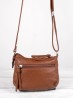 Solid Faux Leather Front Pocket Satchel