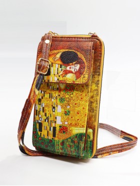 The Kiss Oil Painting Cellphone Bag/Wallets W Strap