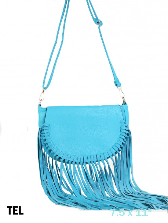 Faux Leather Fringe Crossbody Bag