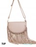 Faux Leather Fringe Crossbody Bag