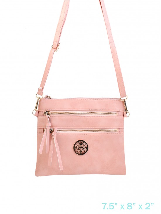 Premium Zip Faux Leather Crossbody