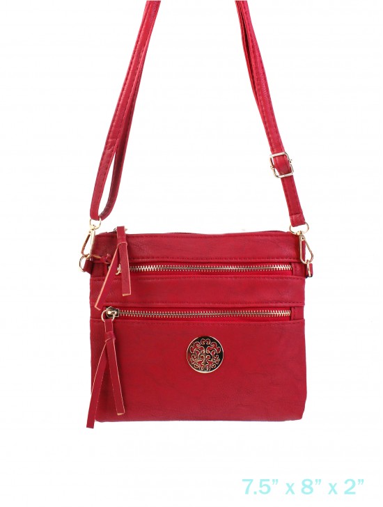 Premium Zip Faux Leather Crossbody