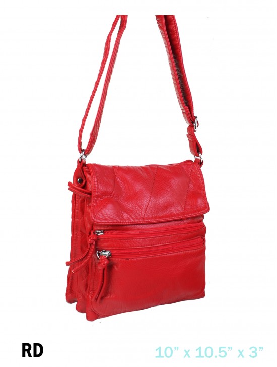 Solid Faux Leather Satchel