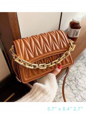 Premium Faux Leather Fashion Crossbody W/ Chain