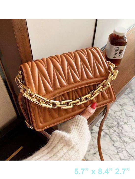Premium Faux Leather Fashion Crossbody W/ Chain