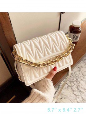 Premium Faux Leather Fashion Crossbody W/ Chain