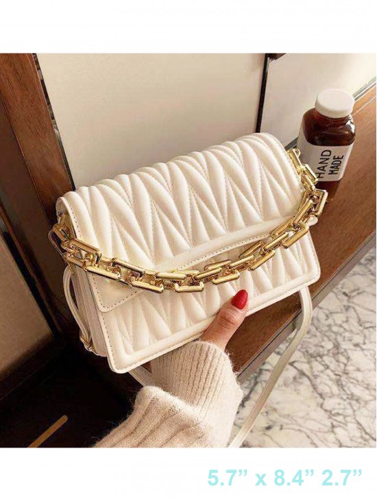 Premium Faux Leather Fashion Crossbody W/ Chain