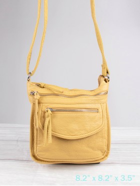 Solid Faux Leather Front Pocket Satchel