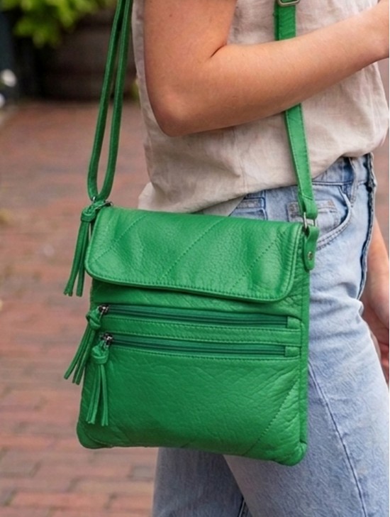 Solid Faux Leather Satchel