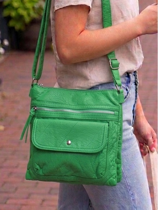 Solid Faux Leather Front Pocket Satchel Solid Faux Leather Front Pocket Satchel