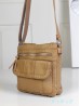 Solid Faux Leather Satchel W/ Multi Pocket