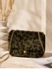 Leopard Print Plush Drawstring Purse