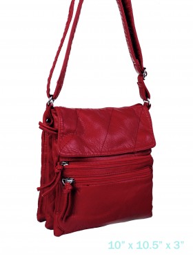 Solid Faux Leather Satchel