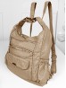 SOLID FAUX LEATHER SATCHEL/BACKPACK