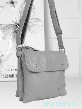 SOLID FAUX LEATHER SATCHEL