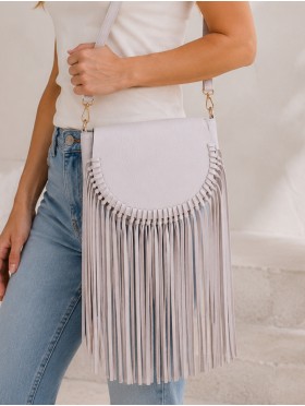 Faux Leather Fringe Crossbody Bag