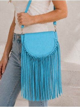Faux Leather Fringe Crossbody Bag