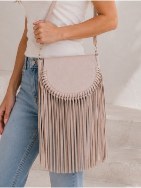 Faux Leather Fringe Crossbody Bag