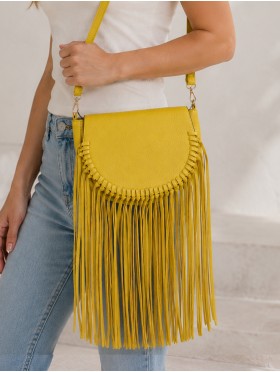Faux Leather Fringe Crossbody Bag
