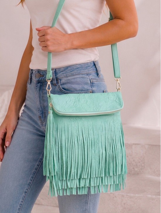 TASSELED ZIP CROSSBODY SATCHEL TASSELED ZIP CROSSBODY SATCHEL