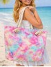 Canvas Tie Dye Print Shoulder Tote Canvas Tie Dye Print Shoulder Tote