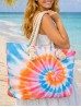 Canvas Tie Dye Print Shoulder Tote Canvas Tie Dye Print Shoulder Tote