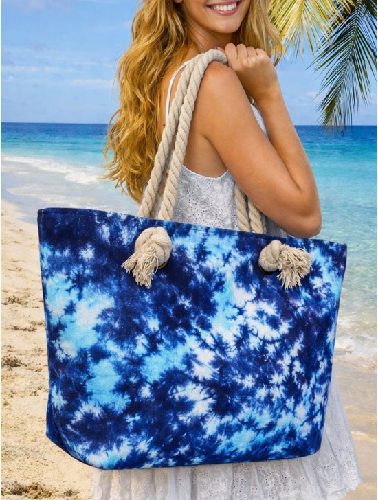 Canvas Tie Dye Print Shoulder Tote