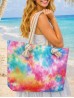 Canvas Tie Dye Print Shoulder Tote Canvas Tie Dye Print Shoulder Tote