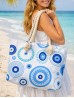 Canvas Circle Print Shoulder Tote Canvas Circle Print Shoulder Tote